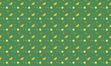 Farklı aksesuarlara sahip renkli arkaplan