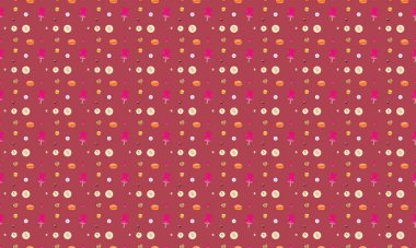 Farklı aksesuarlara sahip renkli arkaplan