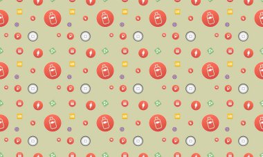 Farklı aksesuarlara sahip renkli arkaplan