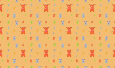 Farklı aksesuarlara sahip renkli arkaplan