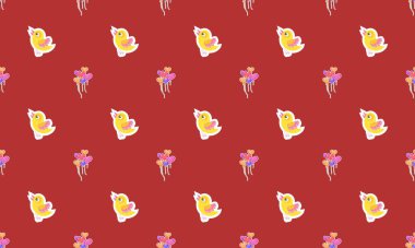 Farklı aksesuarlara sahip renkli arkaplan