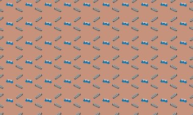 Farklı aksesuarlara sahip renkli arkaplan