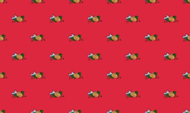 Farklı aksesuarlara sahip renkli arkaplan