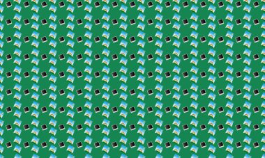 Farklı aksesuarlara sahip renkli arkaplan