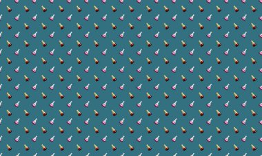 Farklı aksesuarlara sahip renkli arkaplan