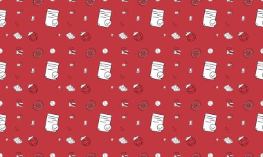 Farklı aksesuarlara sahip renkli arkaplan