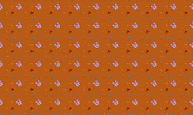 Farklı aksesuarlara sahip renkli arkaplan