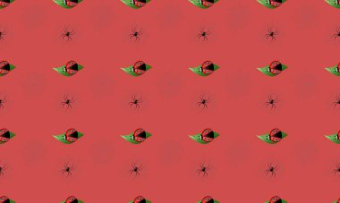 Farklı aksesuarlara sahip renkli arkaplan