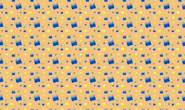 Farklı aksesuarlara sahip renkli arkaplan