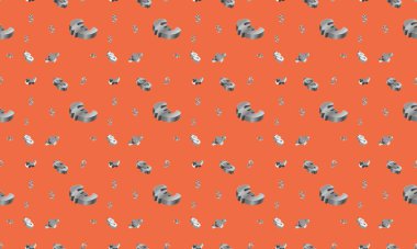 Farklı aksesuarlara sahip renkli arkaplan