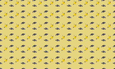 Farklı aksesuarlara sahip renkli arkaplan