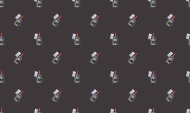 Farklı aksesuarlara sahip renkli arkaplan