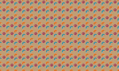 Farklı aksesuarlara sahip renkli arkaplan