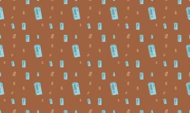 Farklı aksesuarlara sahip renkli arkaplan