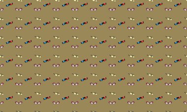 Farklı aksesuarlara sahip renkli arkaplan