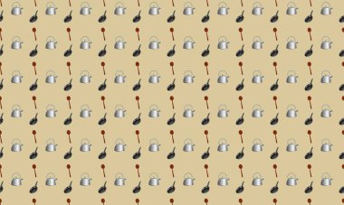 Farklı aksesuarlara sahip renkli arkaplan