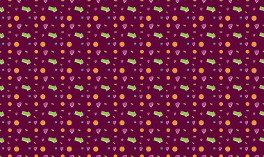 Farklı aksesuarlara sahip renkli arkaplan