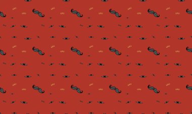 Farklı aksesuarlara sahip renkli arkaplan