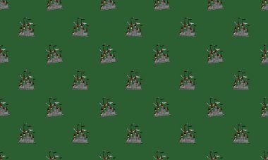 Farklı aksesuarlara sahip renkli arkaplan