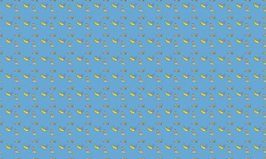 Farklı aksesuarlara sahip renkli arkaplan