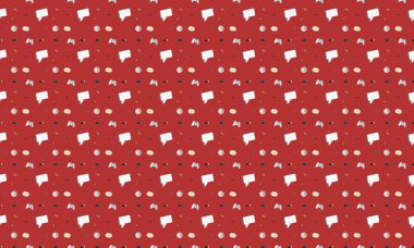 Farklı aksesuarlara sahip renkli arkaplan