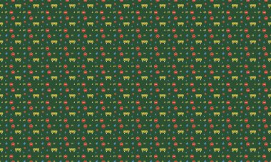 Farklı aksesuarlara sahip renkli arkaplan