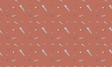 Farklı aksesuarlara sahip renkli arkaplan