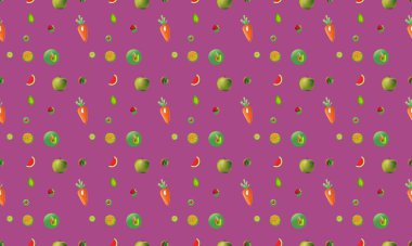 Farklı aksesuarlara sahip renkli arkaplan