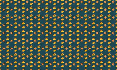 Farklı aksesuarlara sahip renkli arkaplan