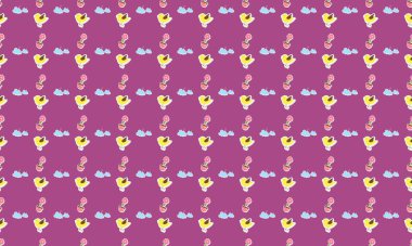 Farklı aksesuarlara sahip renkli arkaplan