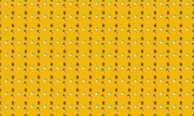 Farklı aksesuarlara sahip renkli arkaplan