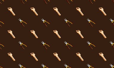 Farklı aksesuarlara sahip renkli arkaplan