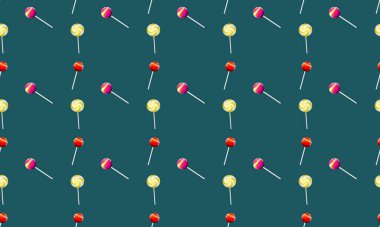 Farklı aksesuarlara sahip renkli arkaplan