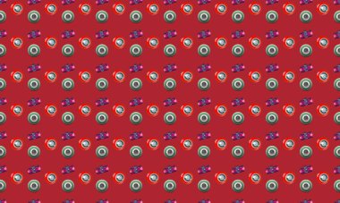 Farklı aksesuarlara sahip renkli arkaplan