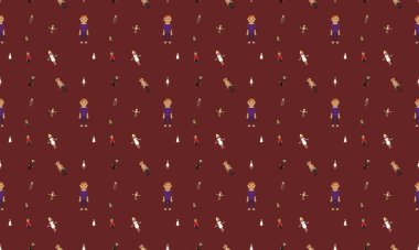 Farklı aksesuarlara sahip renkli arkaplan