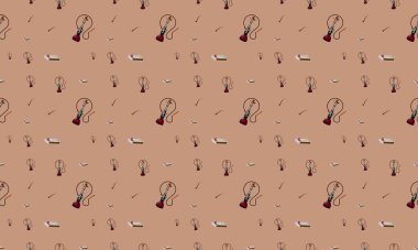 Farklı aksesuarlara sahip renkli arkaplan