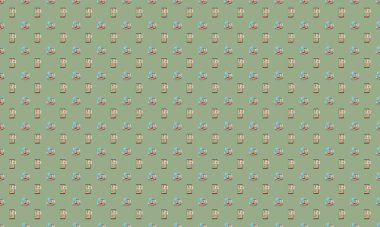 Farklı aksesuarlara sahip renkli arkaplan