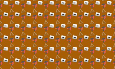 Farklı aksesuarlara sahip renkli arkaplan