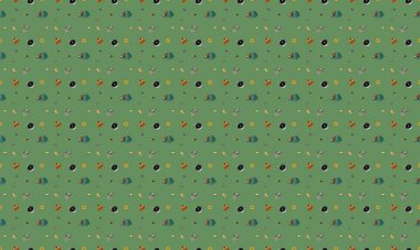 Farklı aksesuarlara sahip renkli arkaplan