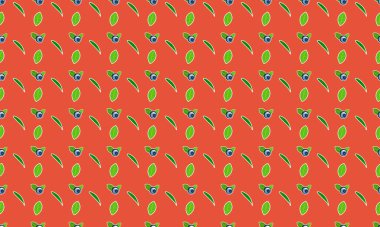 Farklı aksesuarlara sahip renkli arkaplan