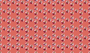 Farklı aksesuarlara sahip renkli arkaplan