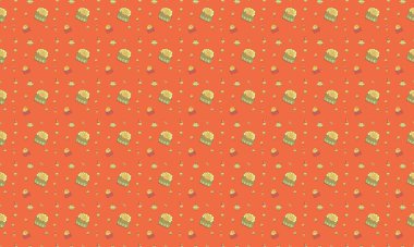 Farklı aksesuarlara sahip renkli arkaplan