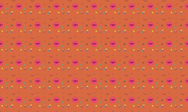 Farklı aksesuarlara sahip renkli arkaplan