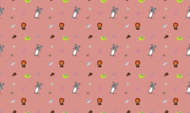 Farklı aksesuarlara sahip renkli arkaplan