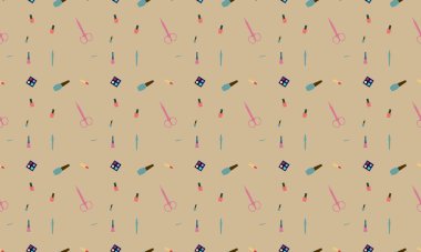 Farklı aksesuarlara sahip renkli arkaplan