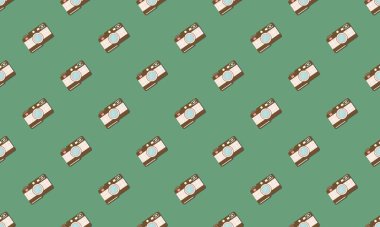 Farklı aksesuarlara sahip renkli arkaplan