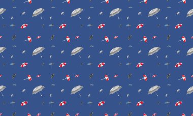 Farklı aksesuarlara sahip renkli arkaplan