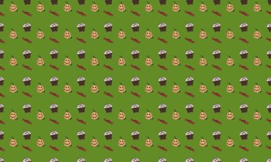 Farklı aksesuarlara sahip renkli arkaplan