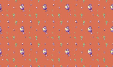 Farklı aksesuarlara sahip renkli arkaplan