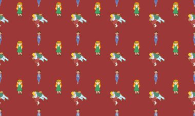 Farklı aksesuarlara sahip renkli arkaplan